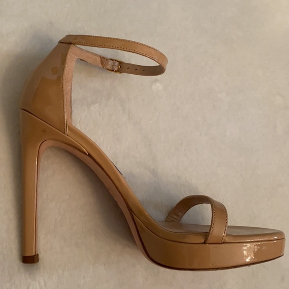 Stuart Weitzman | Patent Leather Ankle Strap Platform Heel Sandal ZW62912 (4.5) - Picture 12 of 16